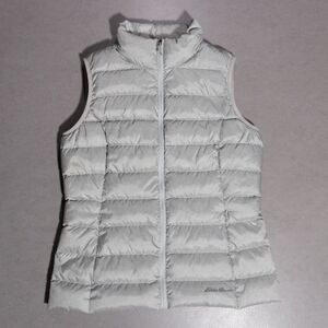 Eddie Bauer Cirruslite 650 Down Fill Gray Full Zip Puffer Vest Women's Medium